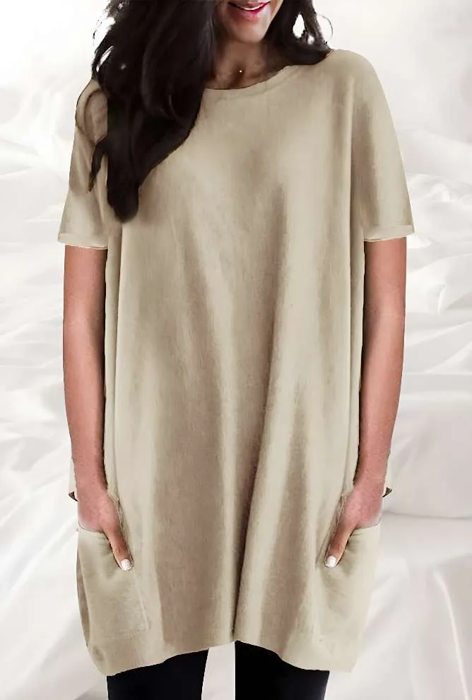 Casual Oversized T-Shirt with Pockets