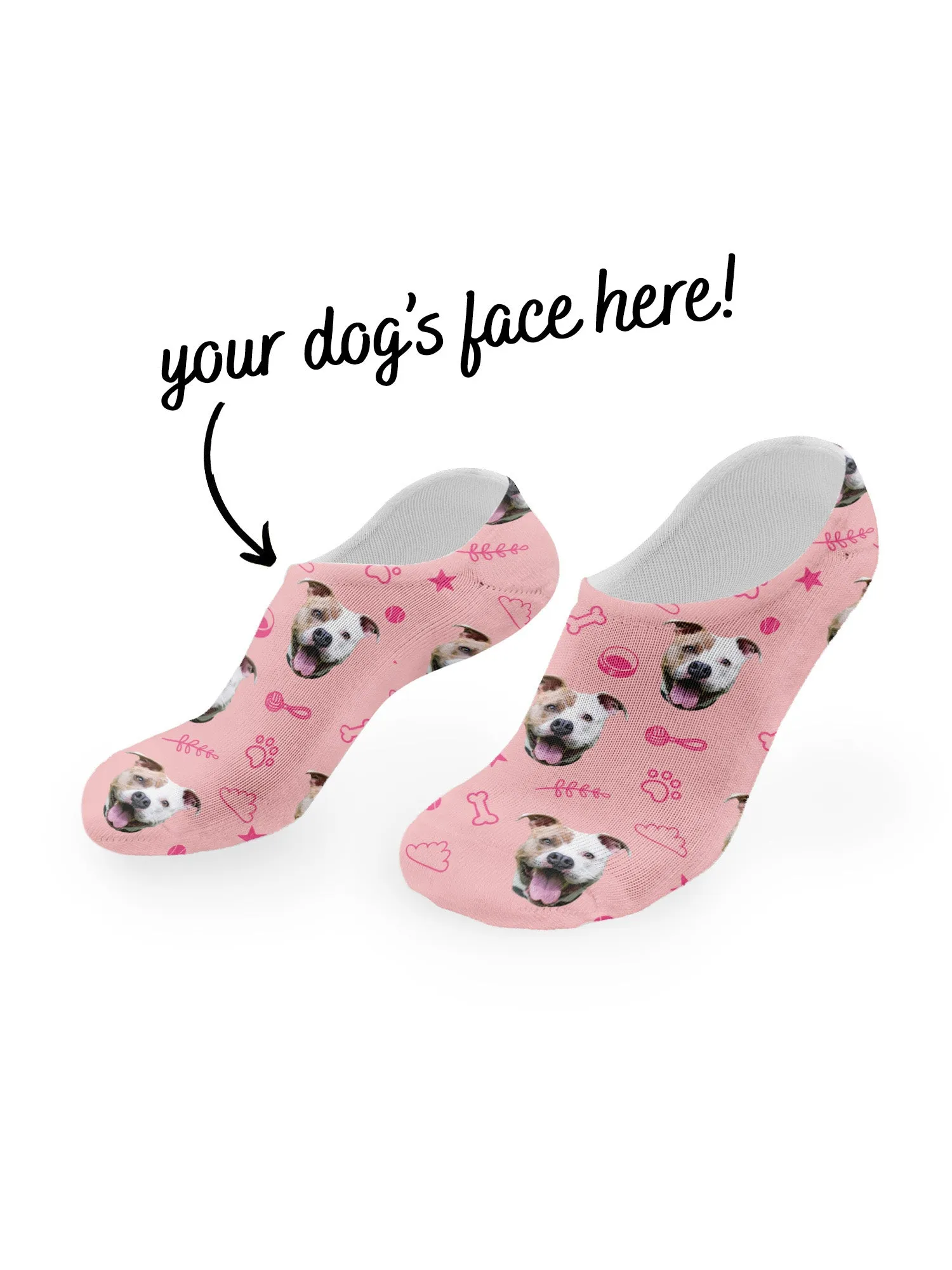 Custom Dog Face No-Show Socks