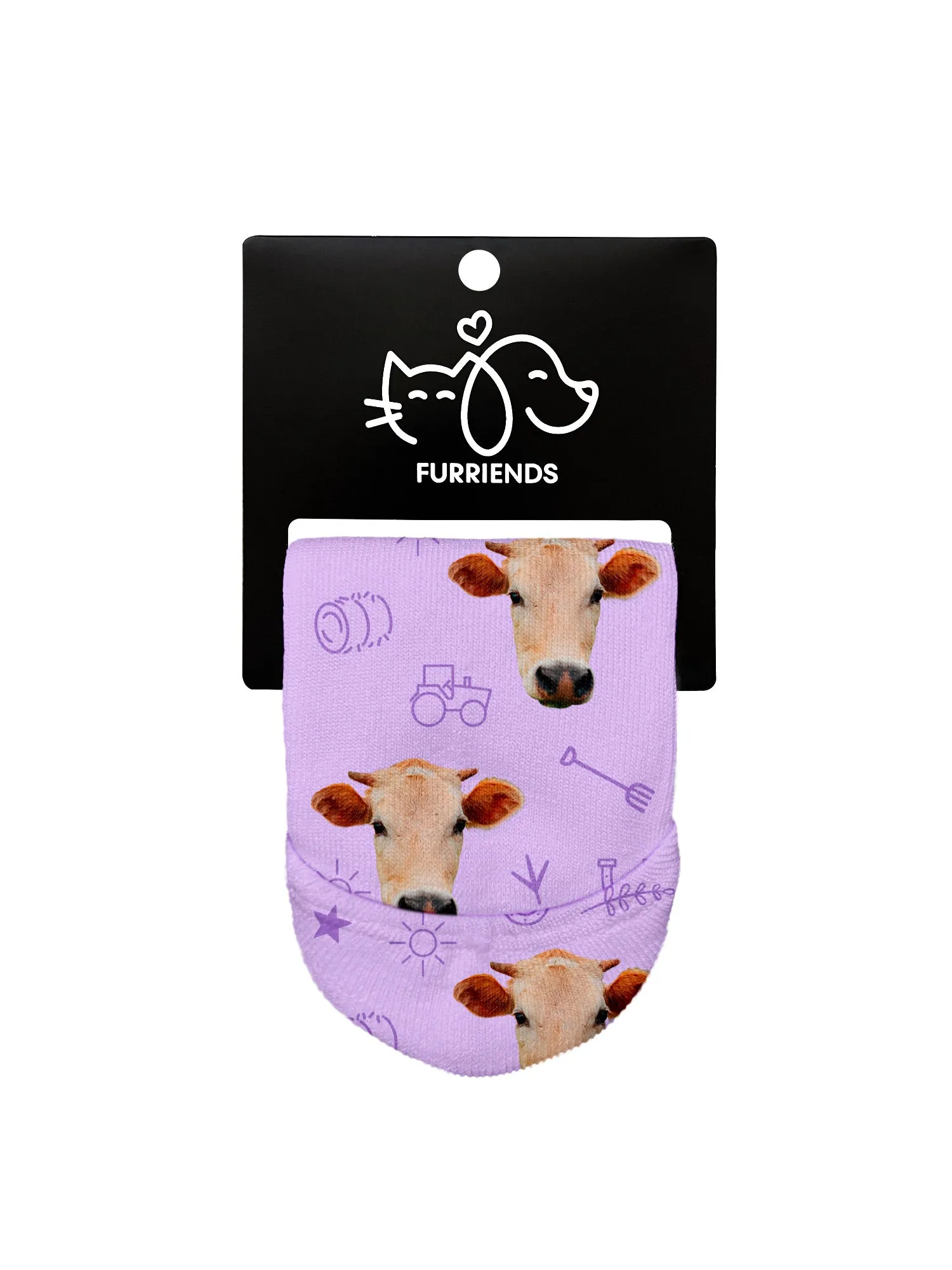 Custom Farm Animal Face No-Show Socks