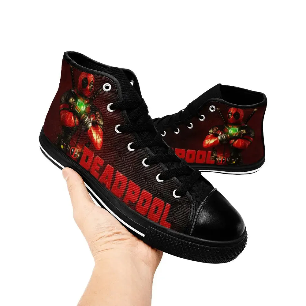 Deadpool Superhero Marvel Comics Shoes High Top Sneakers for Kids and Adults