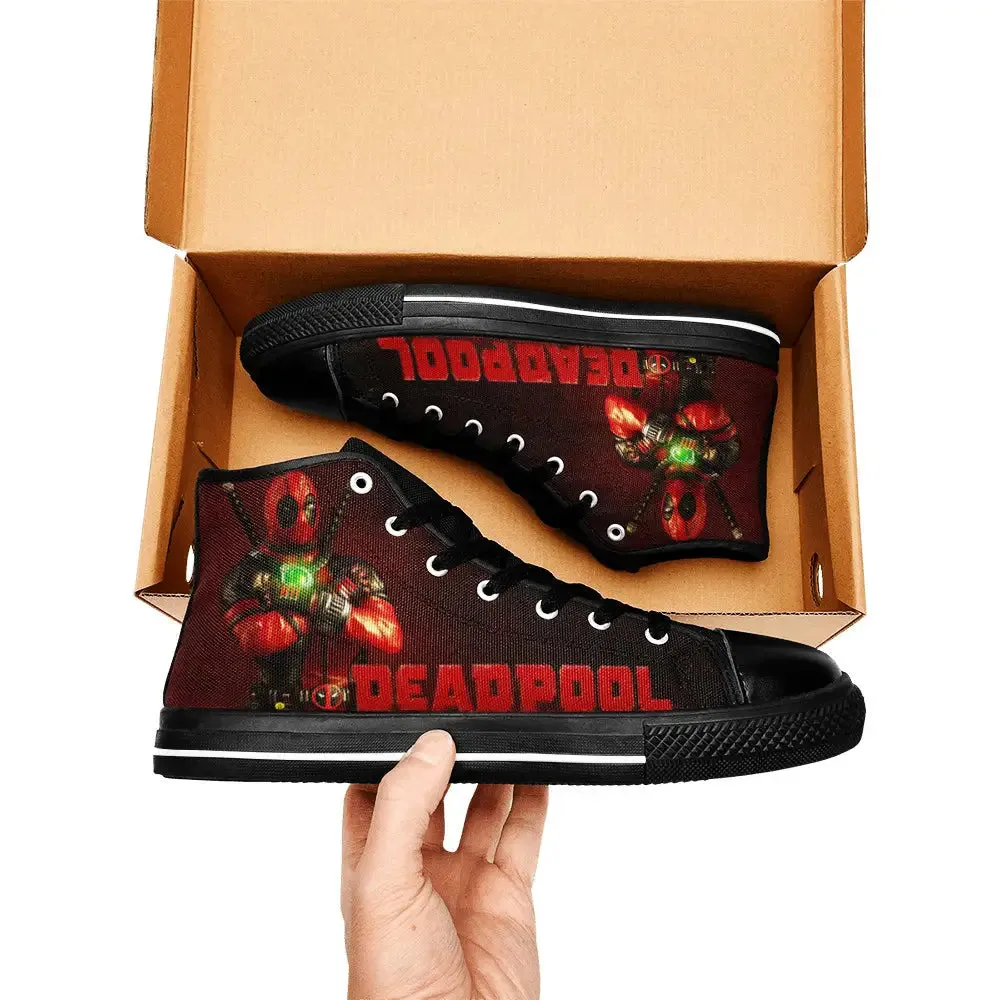 Deadpool Superhero Marvel Comics Shoes High Top Sneakers for Kids and Adults