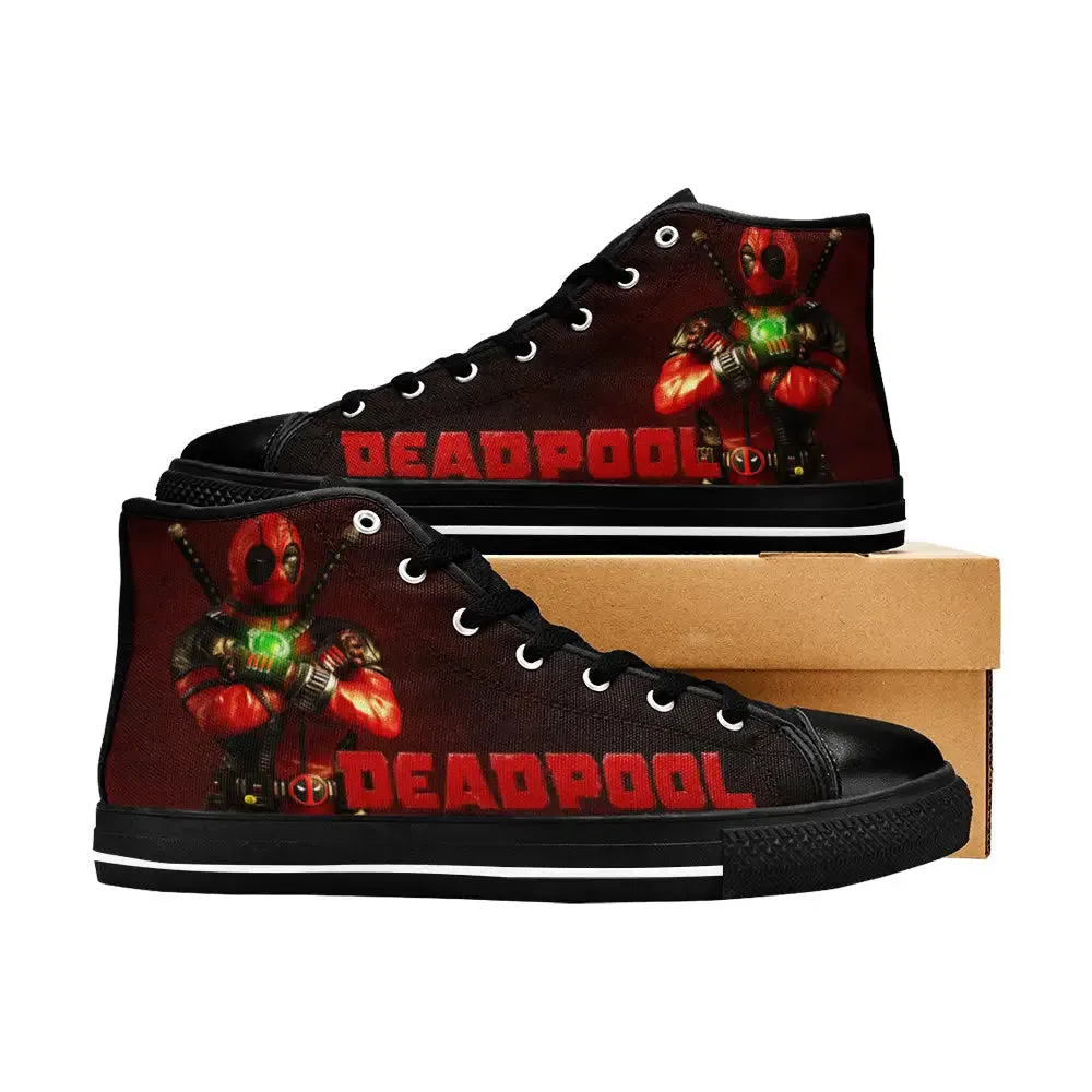 Deadpool Superhero Marvel Comics Shoes High Top Sneakers for Kids and Adults