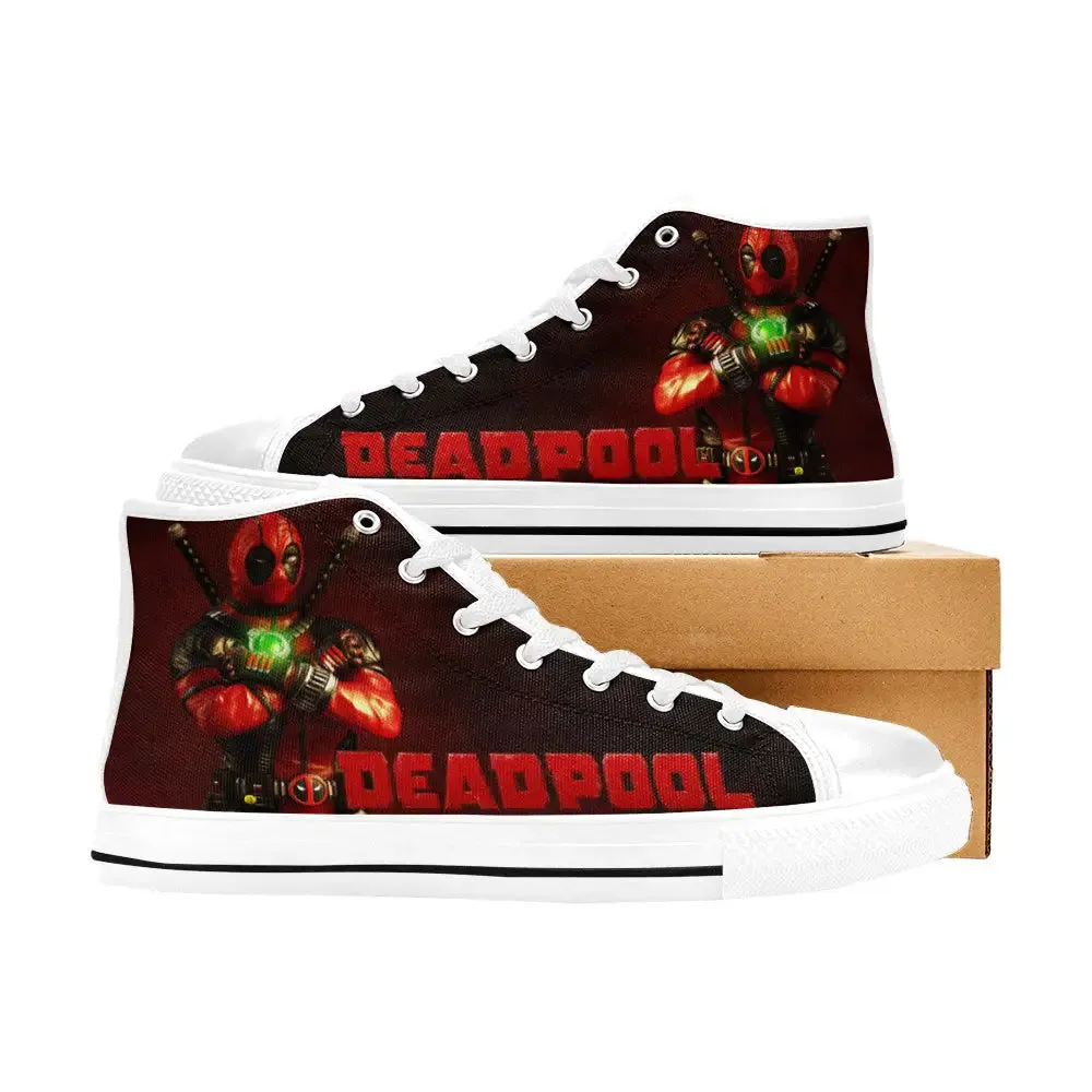 Deadpool Superhero Marvel Comics Shoes High Top Sneakers for Kids and Adults