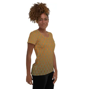 Descendants of the Island Olive Gold Women's Athletic T-shirt