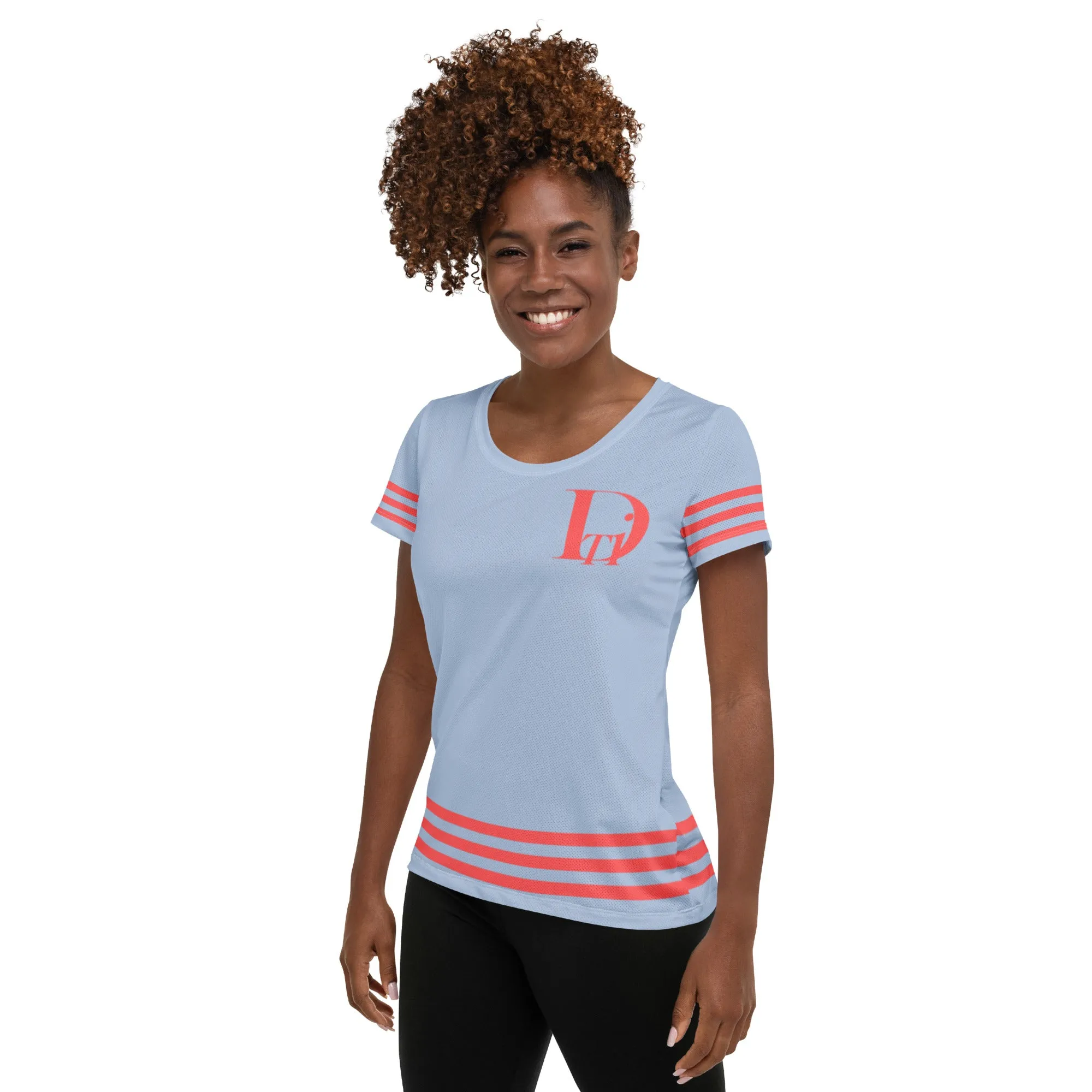 Descendants of the Island Pazblue Coral Women's Athletic T-shirt