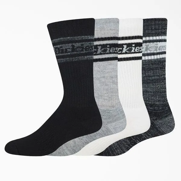 Dickies Skateboarding Rubgy Stripe Crew Socks 4 Pack Multi - Gray