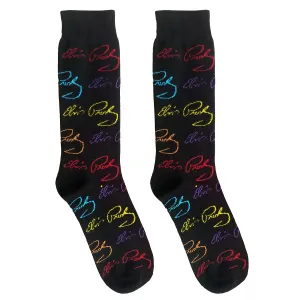 Elvis Presley Repeat Pop Color Signature Socks