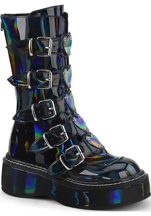 EMILY-330 [Black Hologram] | PLATFORM BOOTS [PREORDER]