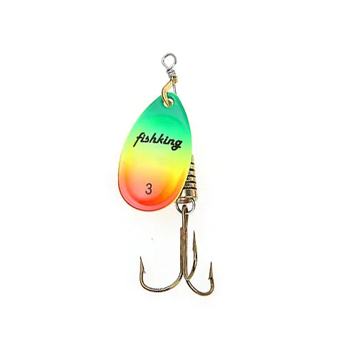 FISH KING 1PC Size0-Size5 Fishing Lure pesca Mepps Spinner bait Spoon Lures With Mustad Treble Hooks Peche Jig Anzuelos