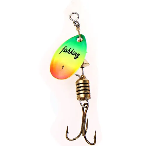 FISH KING 1PC Size0-Size5 Fishing Lure pesca Mepps Spinner bait Spoon Lures With Mustad Treble Hooks Peche Jig Anzuelos