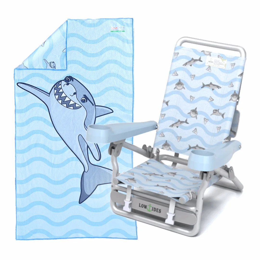 FishFlops® Chomper The Shark Beach Chair And Towel Set