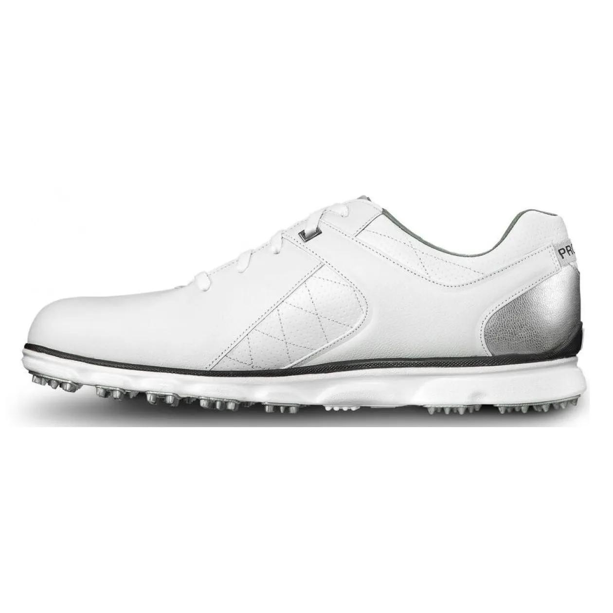 FootJoy Pro Spikeless White-Silver Mens Golf Shoes - Cosmetic Blem