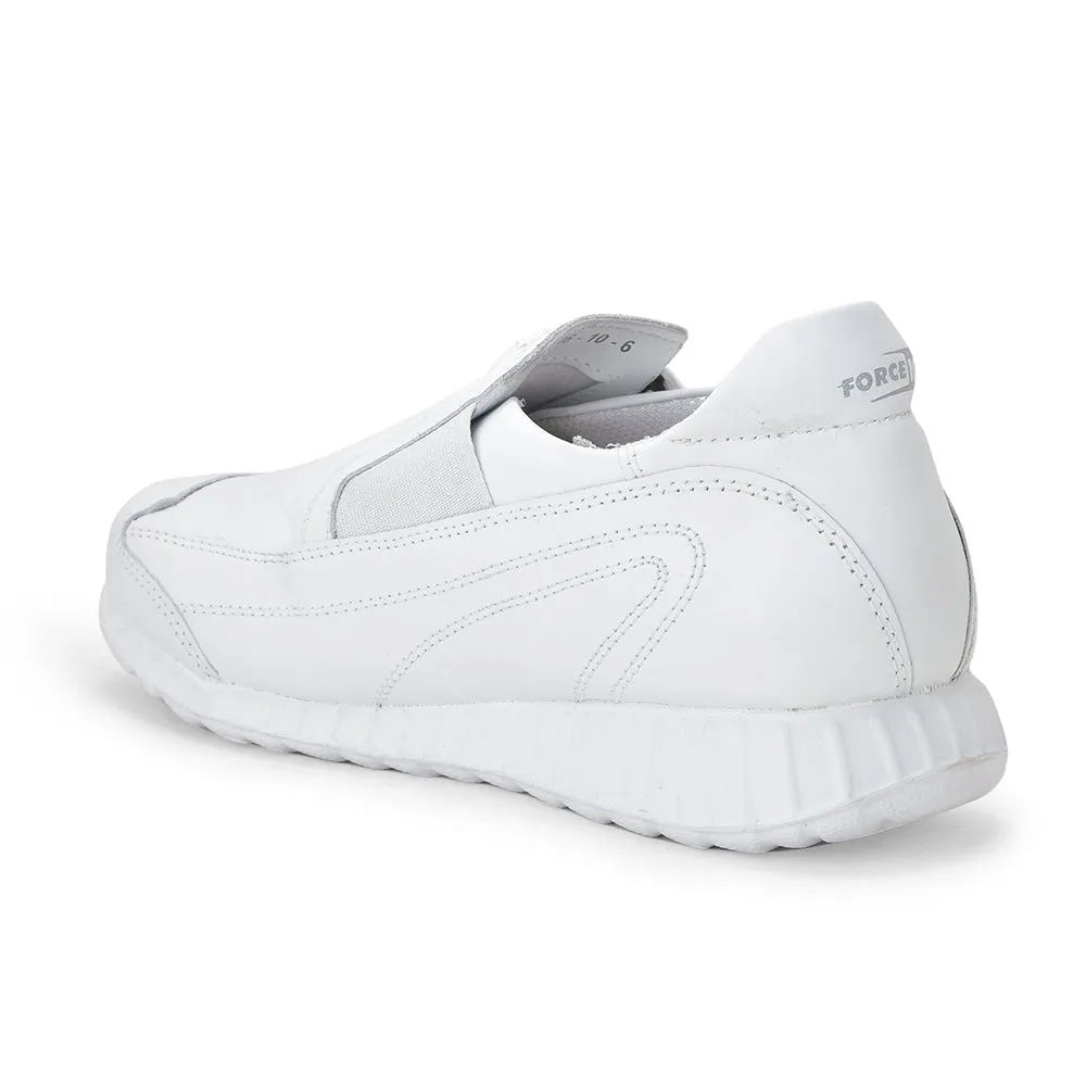 Force 10 White Non Lacing Uniform School Shoes For Kids 9906-10 By Liberty