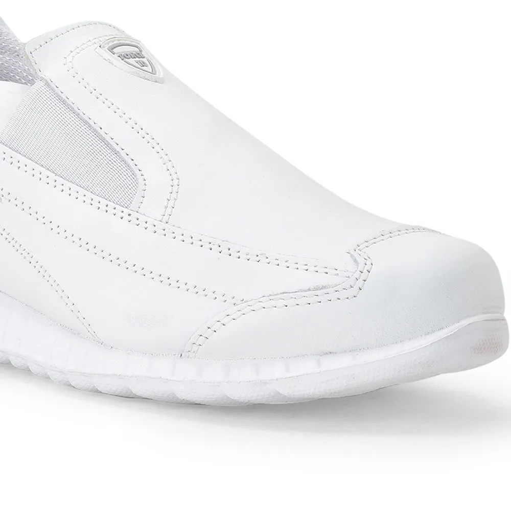 Force 10 White Non Lacing Uniform School Shoes For Kids 9906-10 By Liberty