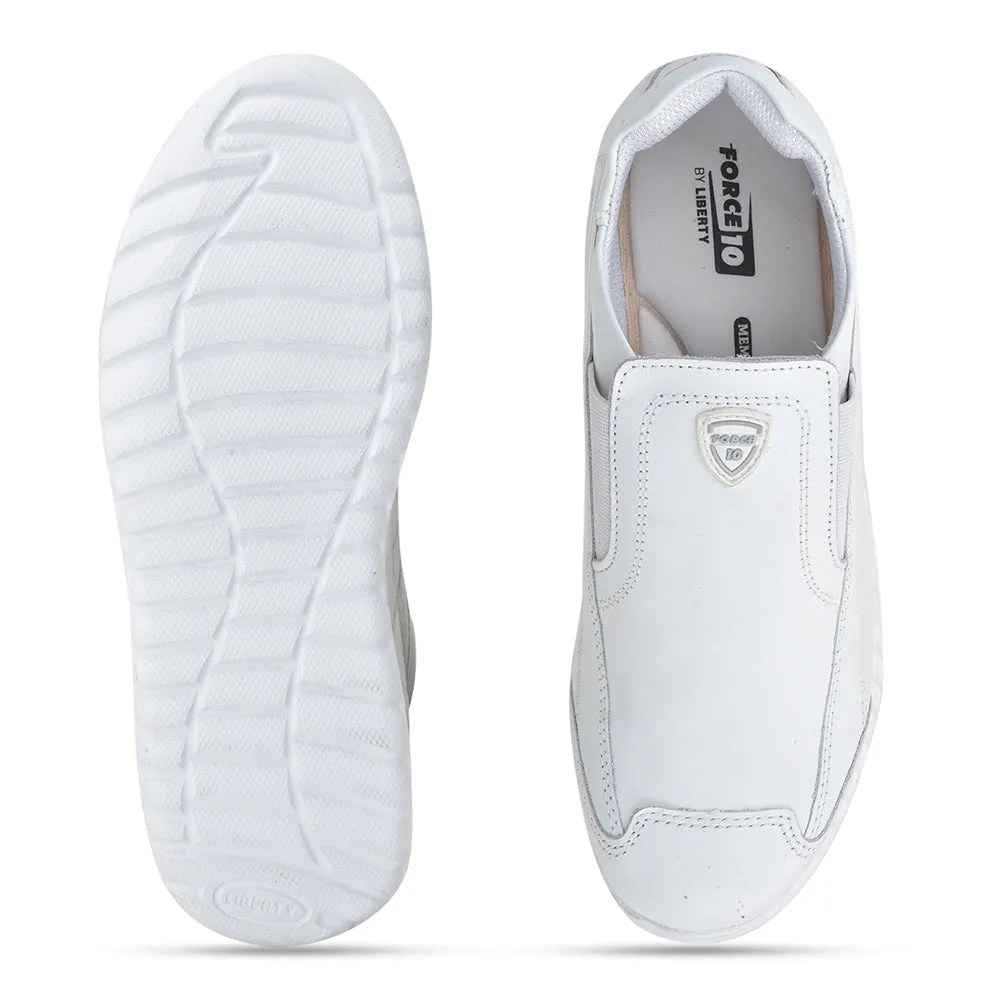 Force 10 White Non Lacing Uniform School Shoes For Kids 9906-10 By Liberty