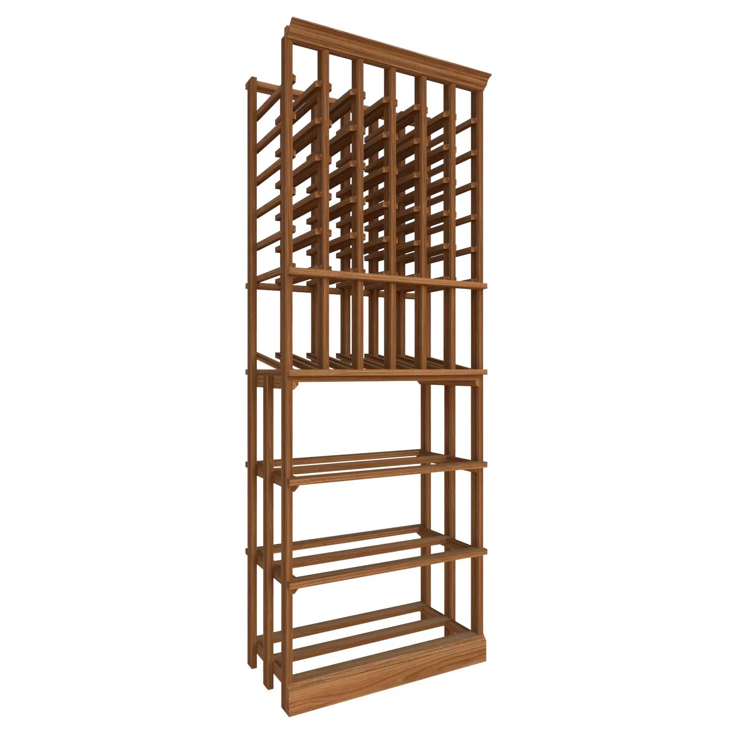 Full Height Wood Case with Individual Bottles - Premier Cru Premium Wooden Racking