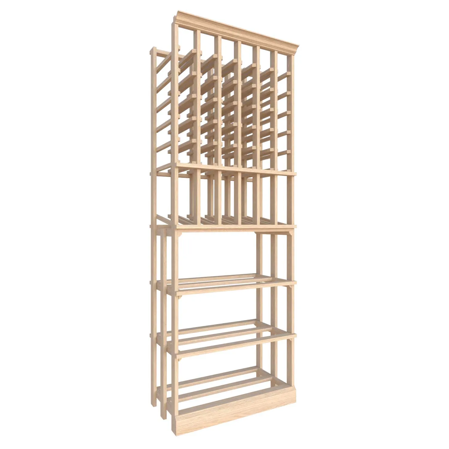 Full Height Wood Case with Individual Bottles - Premier Cru Premium Wooden Racking