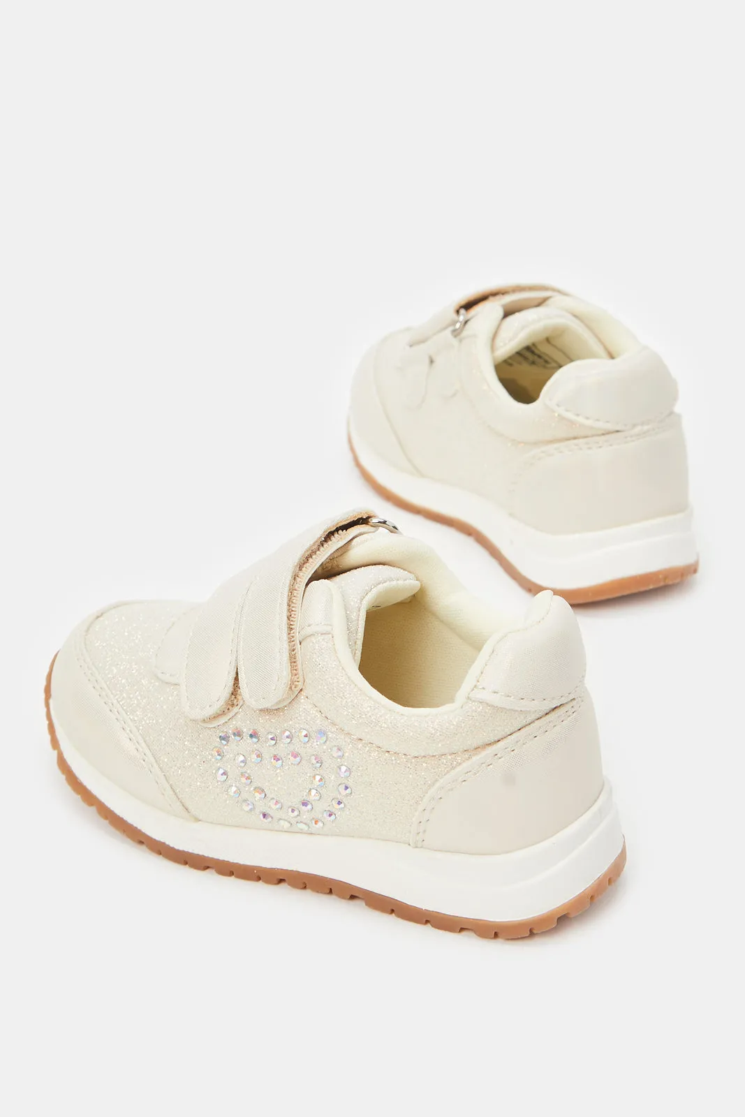 Girls Gold Velcro Strap Slim Runner