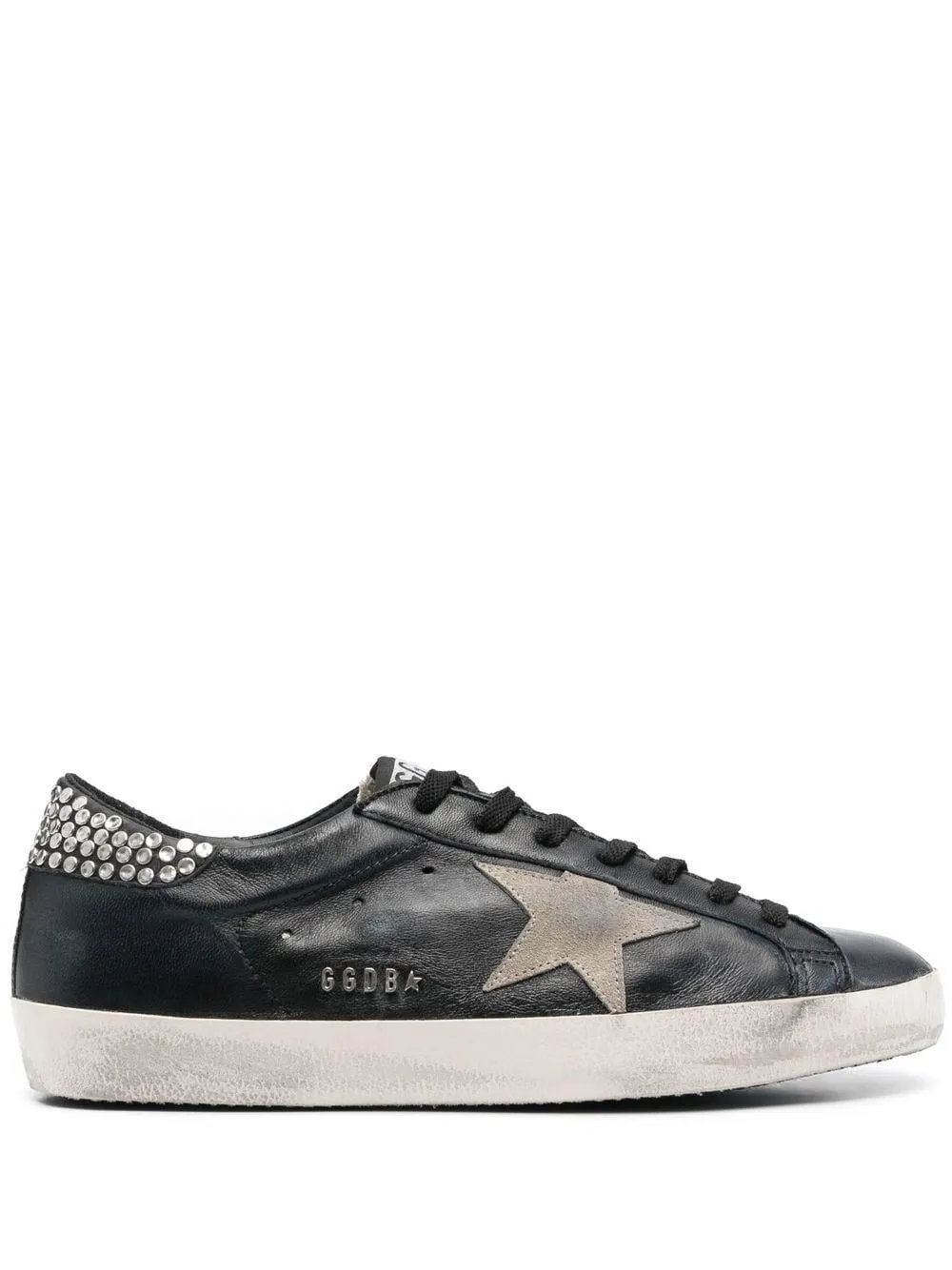 GOLDEN GOOSE Men's Super-Star Sneakers in Black/Taupe/Silver for SS23