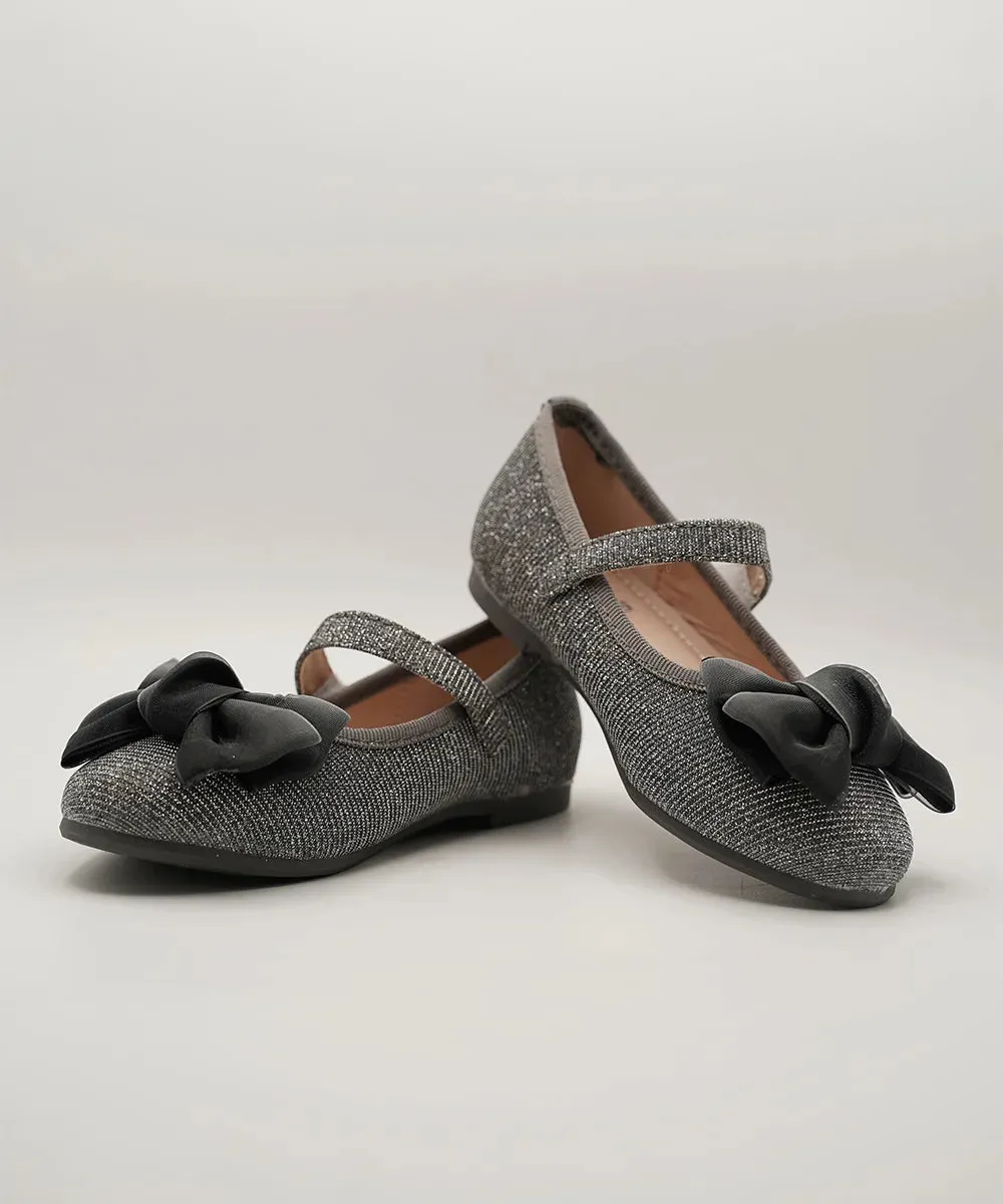 Grey Shimmer Party Sandals for Girls