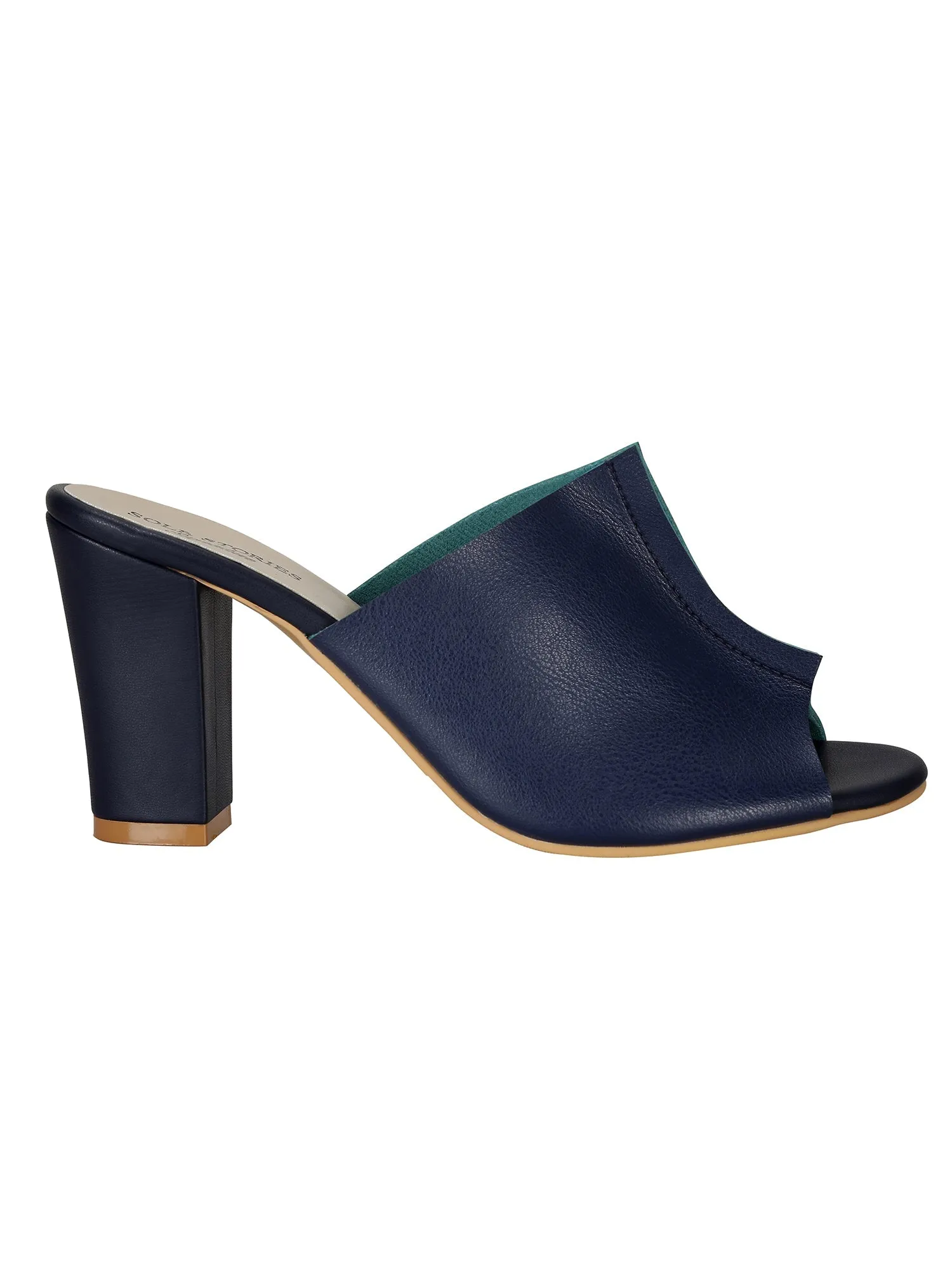 Heels-Two Toned Mules Blue