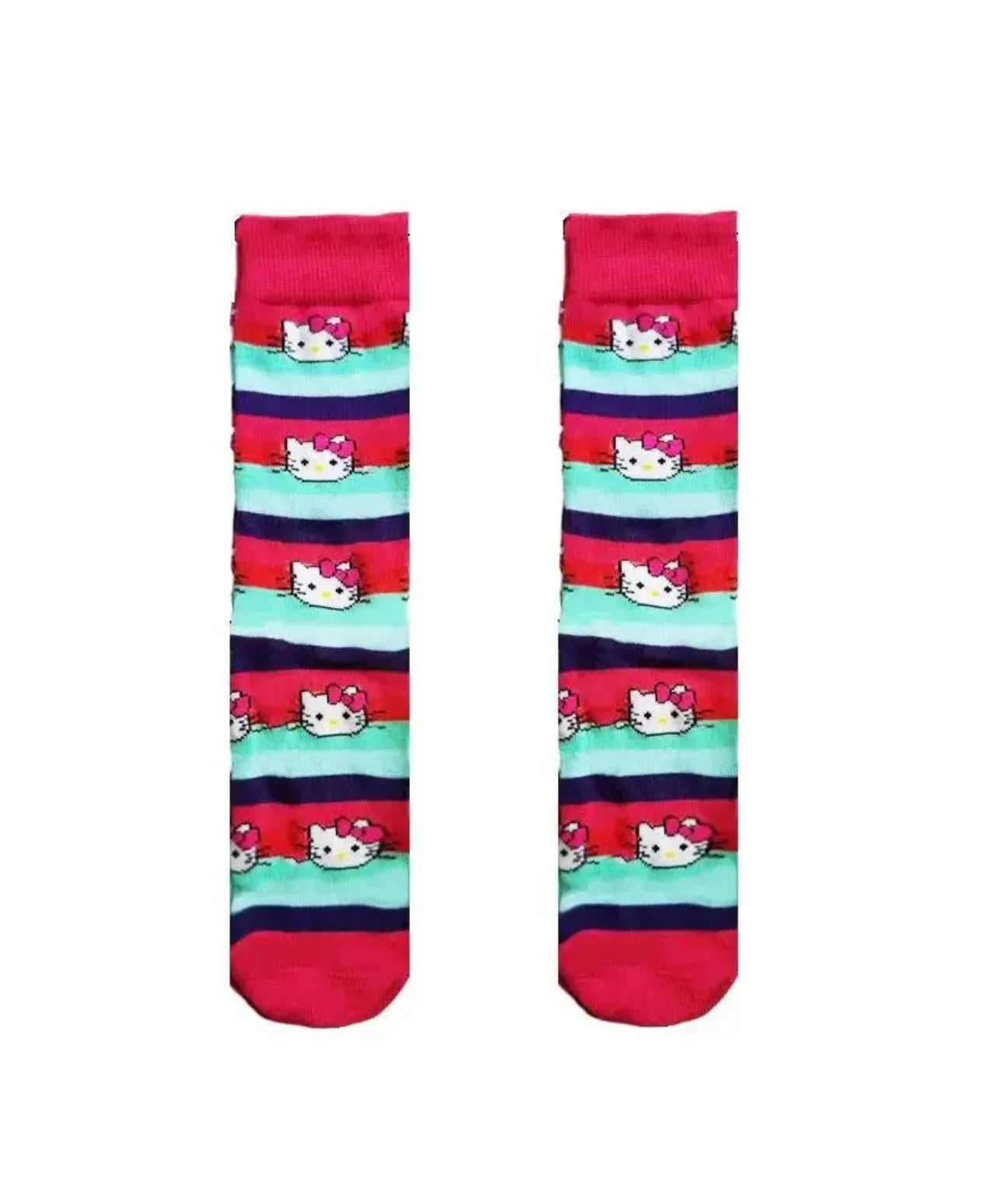 Hello kitty Cartoon Socks, Fun Novelty Mens Crew Character Socks Blue