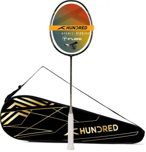 Hundred ATOMIC-X100 PRO Hyperweave Graphite Unstrung Badminton Racquet (Black / Gold)