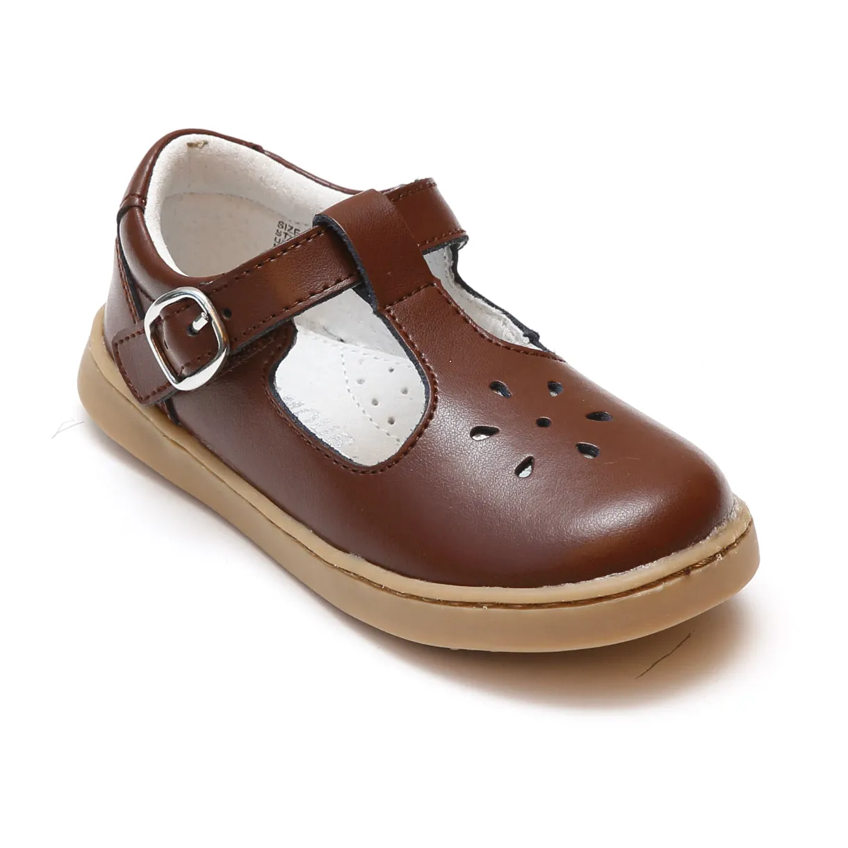 L'Amour Chelsea Classic Leather T-Strap Mary Janes