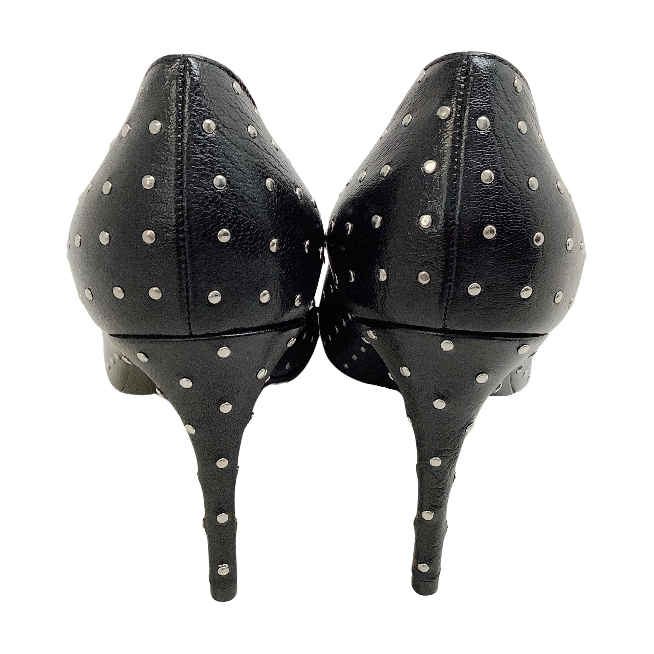 Laurence Dacade Black Leather Vivette 85 Pumps with Silver Studs