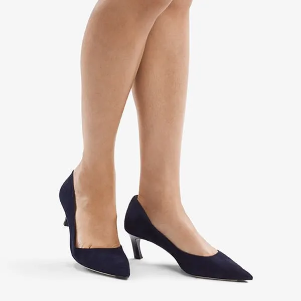 Lillian Pump - Suede :: Navy