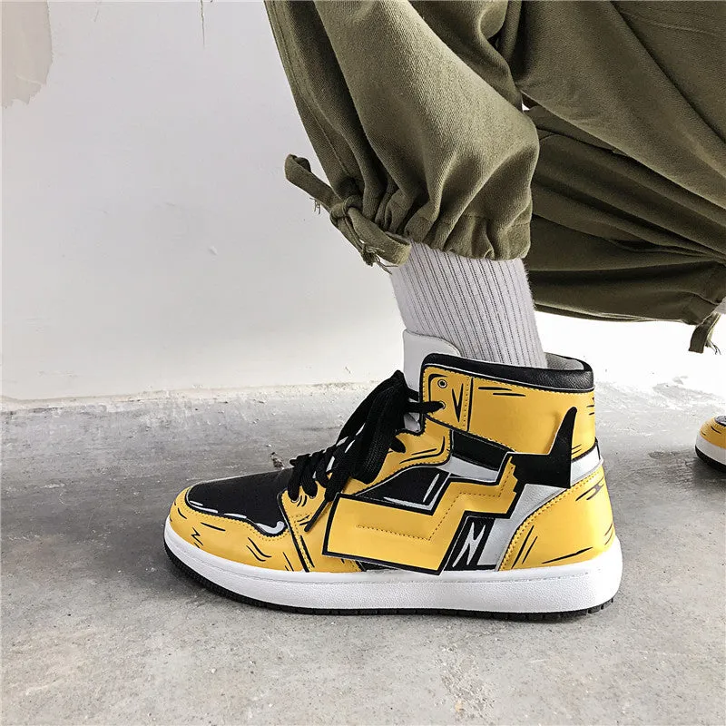 Limited Graffiti Lightning High Top Trendy Street Sneakers