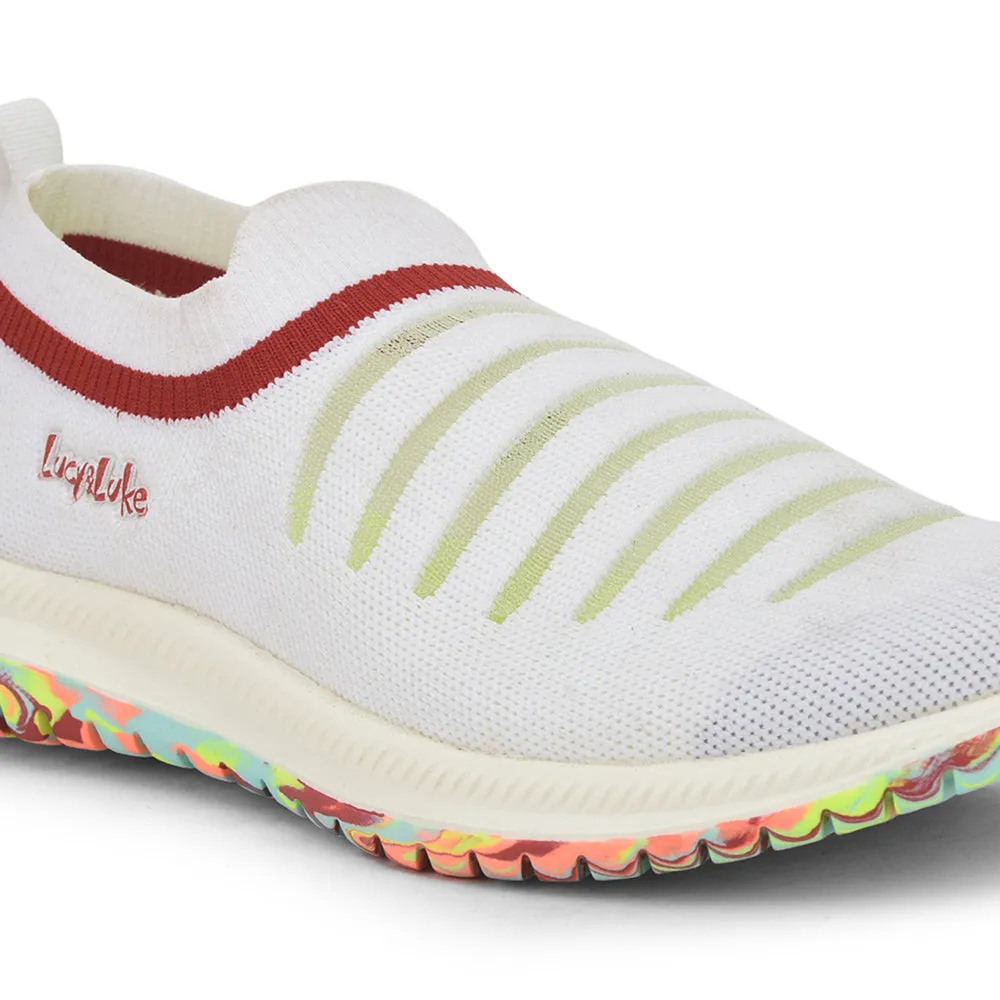 Lucy & Luke (White) Sports Lacing Shoes For Kids JAMIE152EL By Liberty