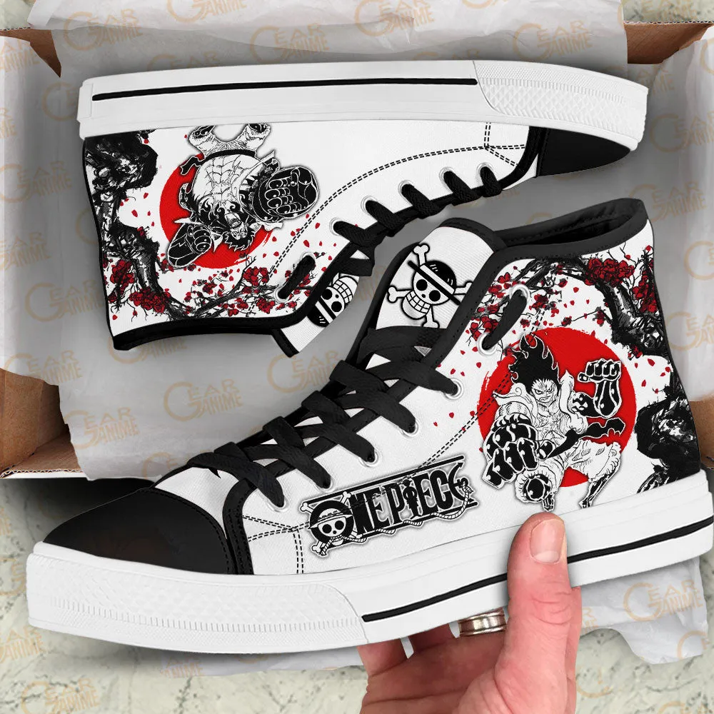 Luffy Gear 4 High Top Shoes Anime OP Sneakers Japan Style