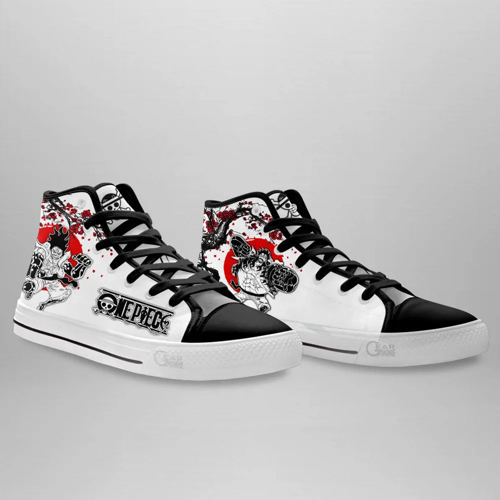 Luffy Gear 4 High Top Shoes Anime OP Sneakers Japan Style