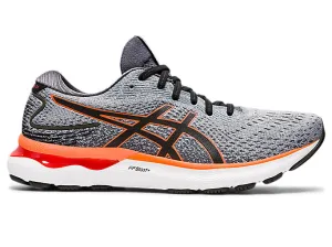 Men's Asics Gel-Nimbus 24, Sheet Rock/Shocking Orange, 8.5 2E Wide