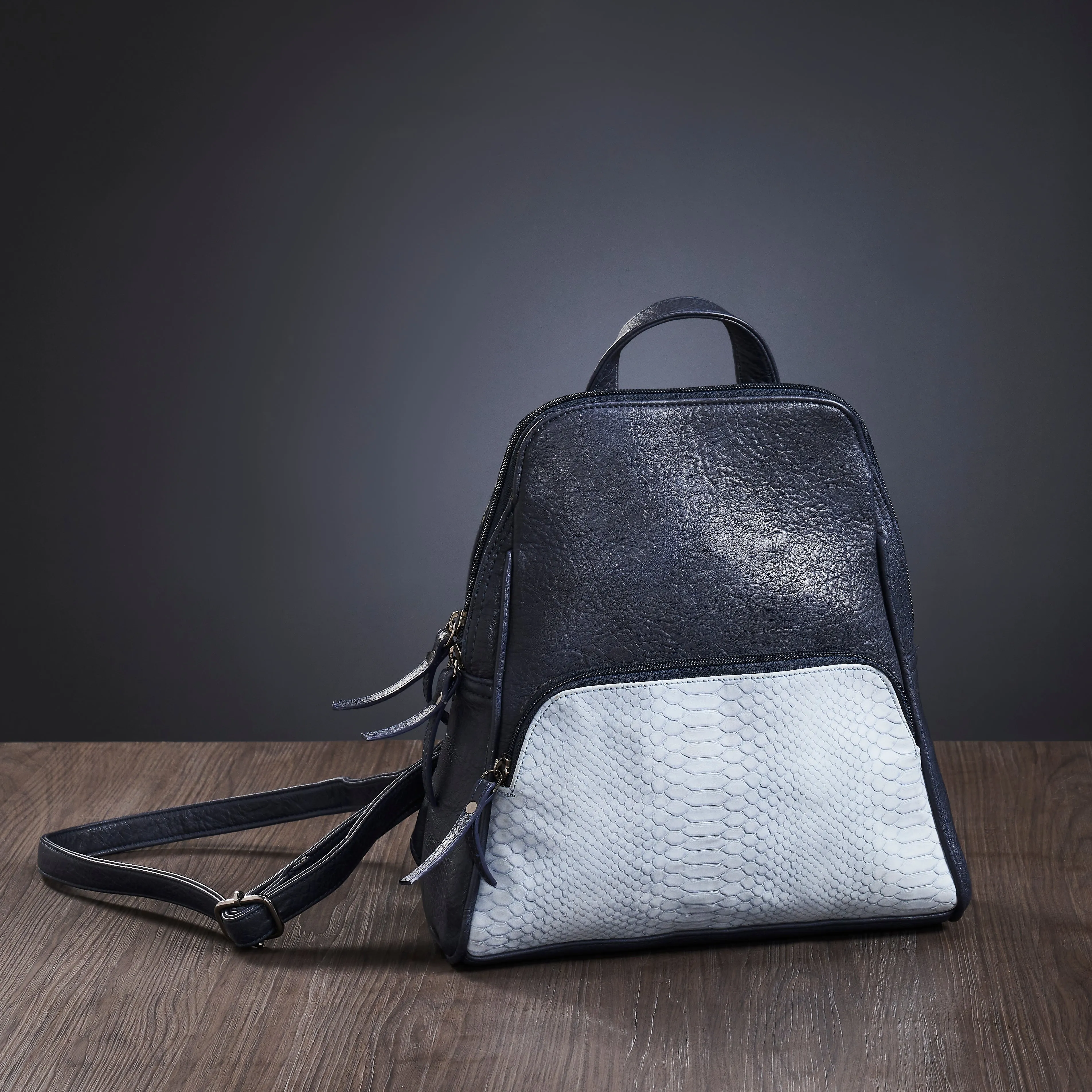 Mona B Convertible Daypack for Offices Schools and Colleges with Stylish Design for Women: Denim