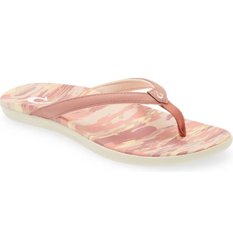 Olukai Ho'opio Hau Sandal-Rosette/Wai Camo