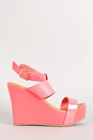 Open Toe Ankle Strap Platform Wedge