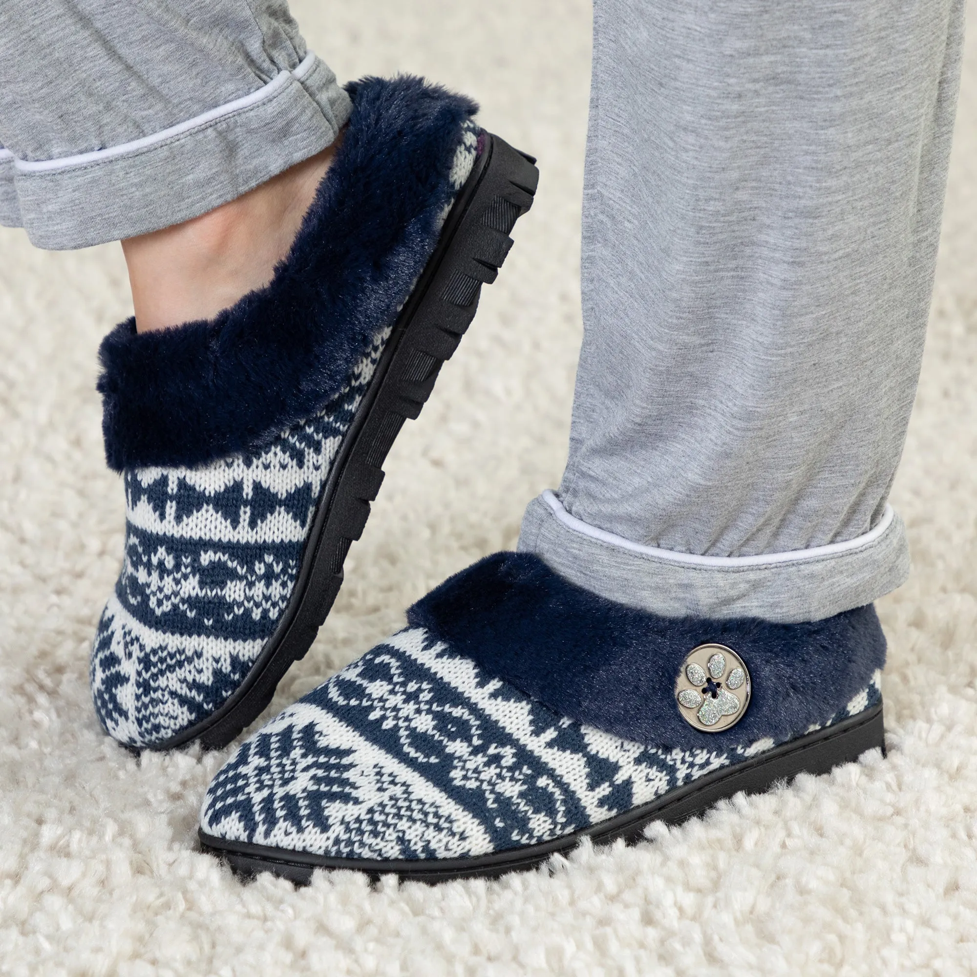 Paw Knit Clog Slippers