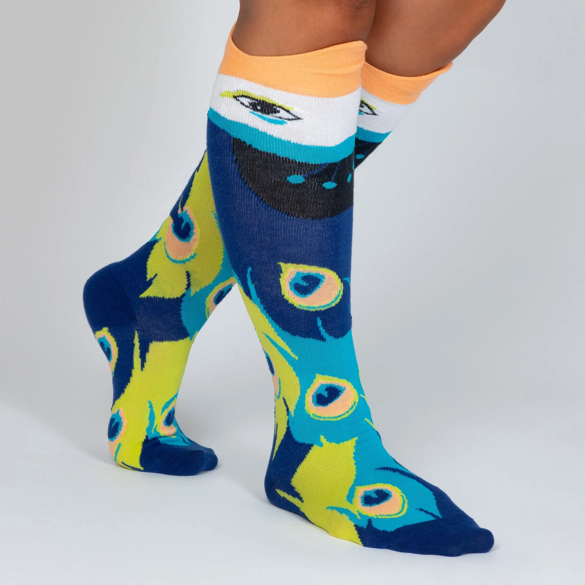 Peacock Knee High Socks