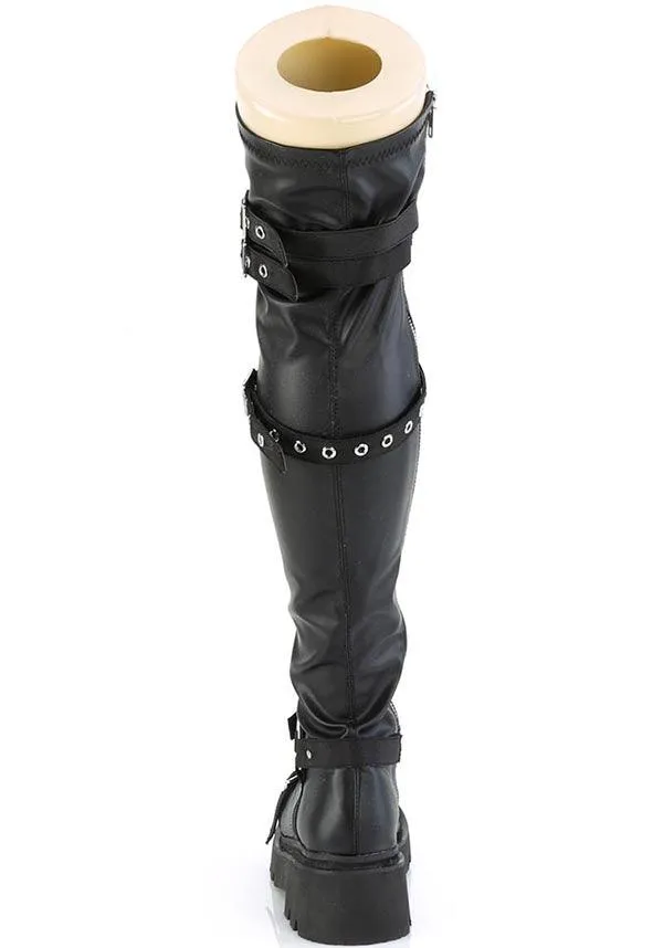 RENEGADE-320 [Black Stretch Vegan Leather] | BOOTS [PREORDER]