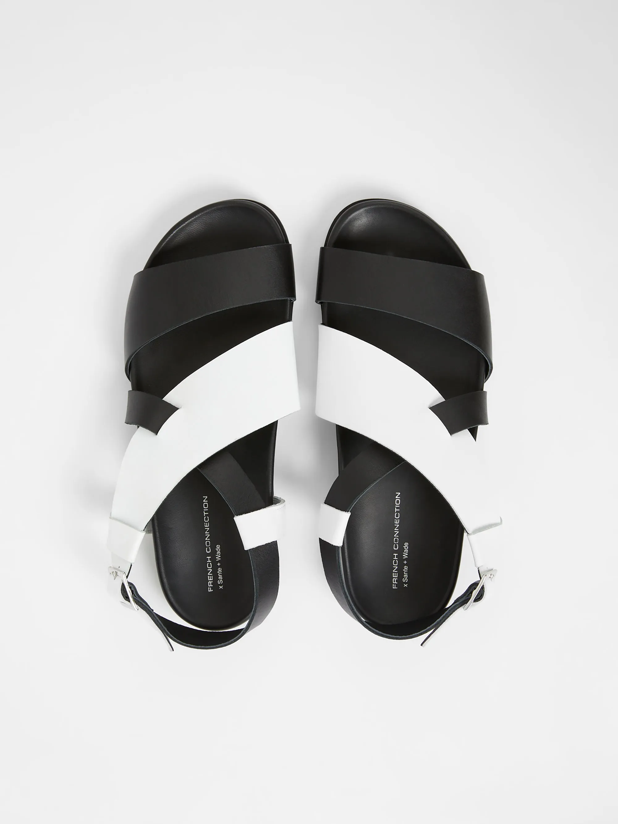 S W x Branca Asymmetric Footbed Sandals