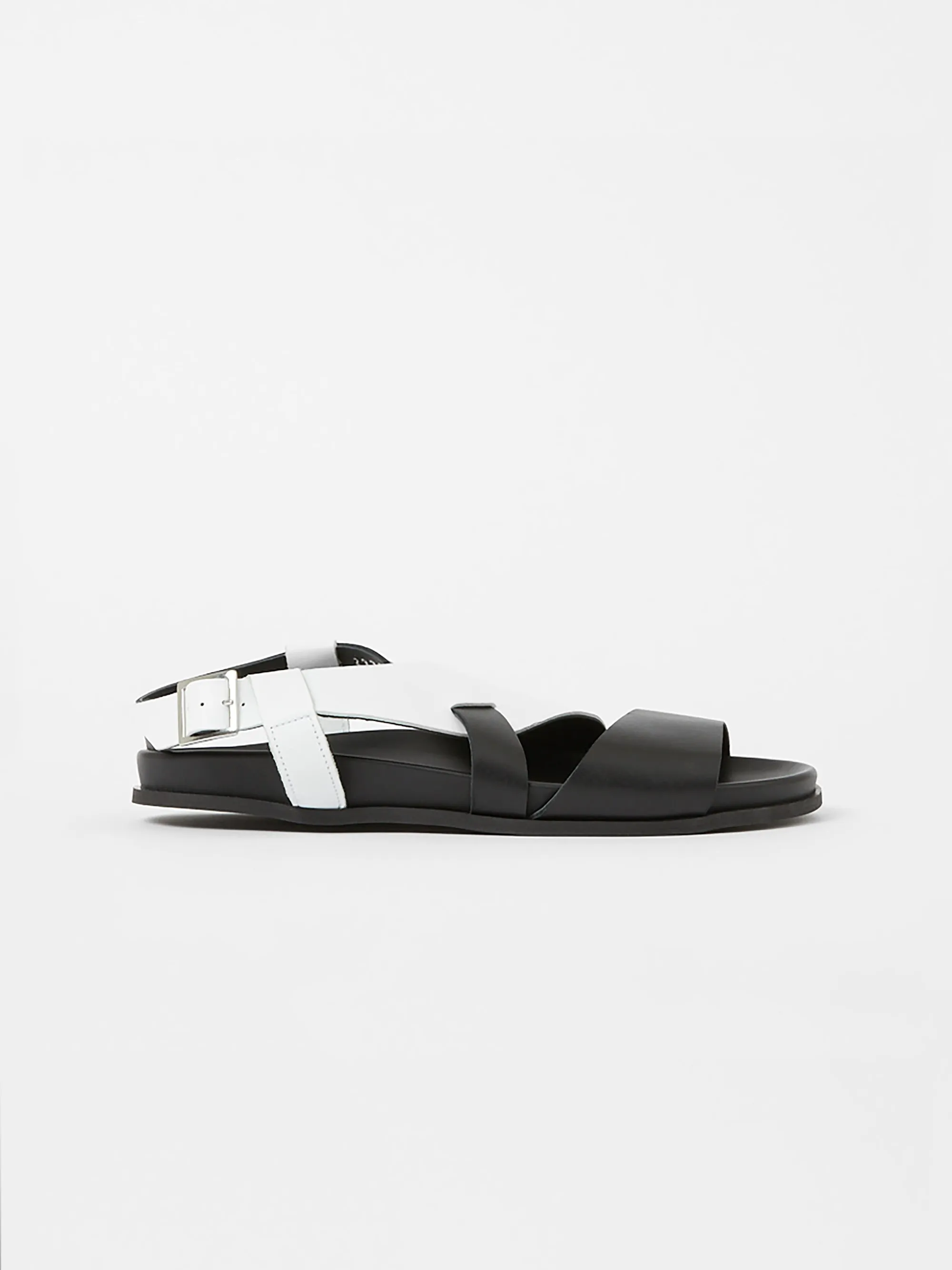 S W x Branca Asymmetric Footbed Sandals