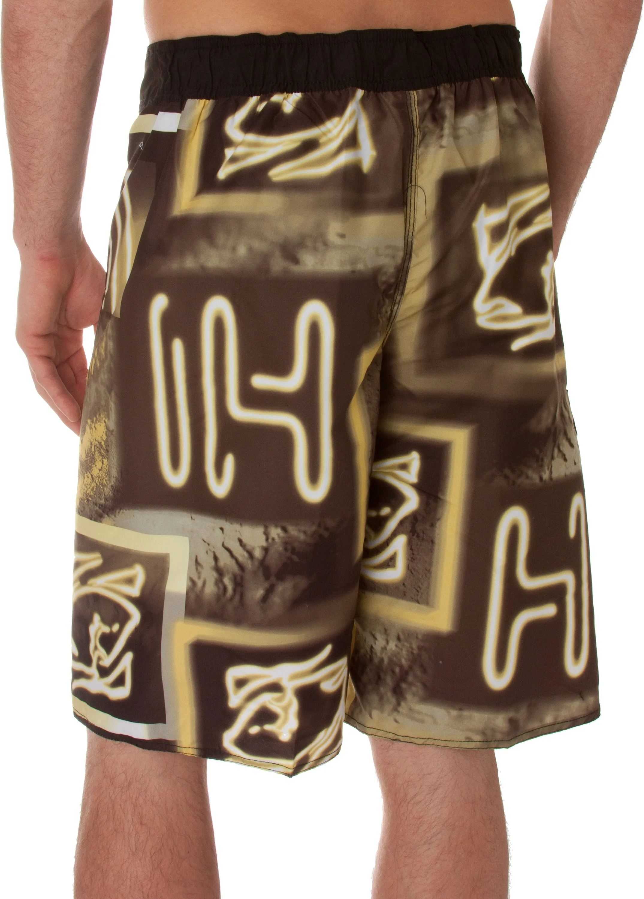 Sakkas Mens Neon Light Design Surf Board Short / Swim Trunks