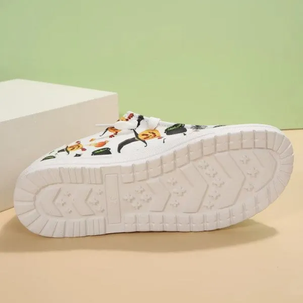 sealbeer - White Casual Patchwork Printing Round Comfortable Out Door Shoes