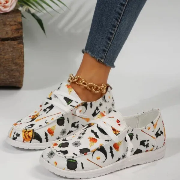 sealbeer - White Casual Patchwork Printing Round Comfortable Out Door Shoes