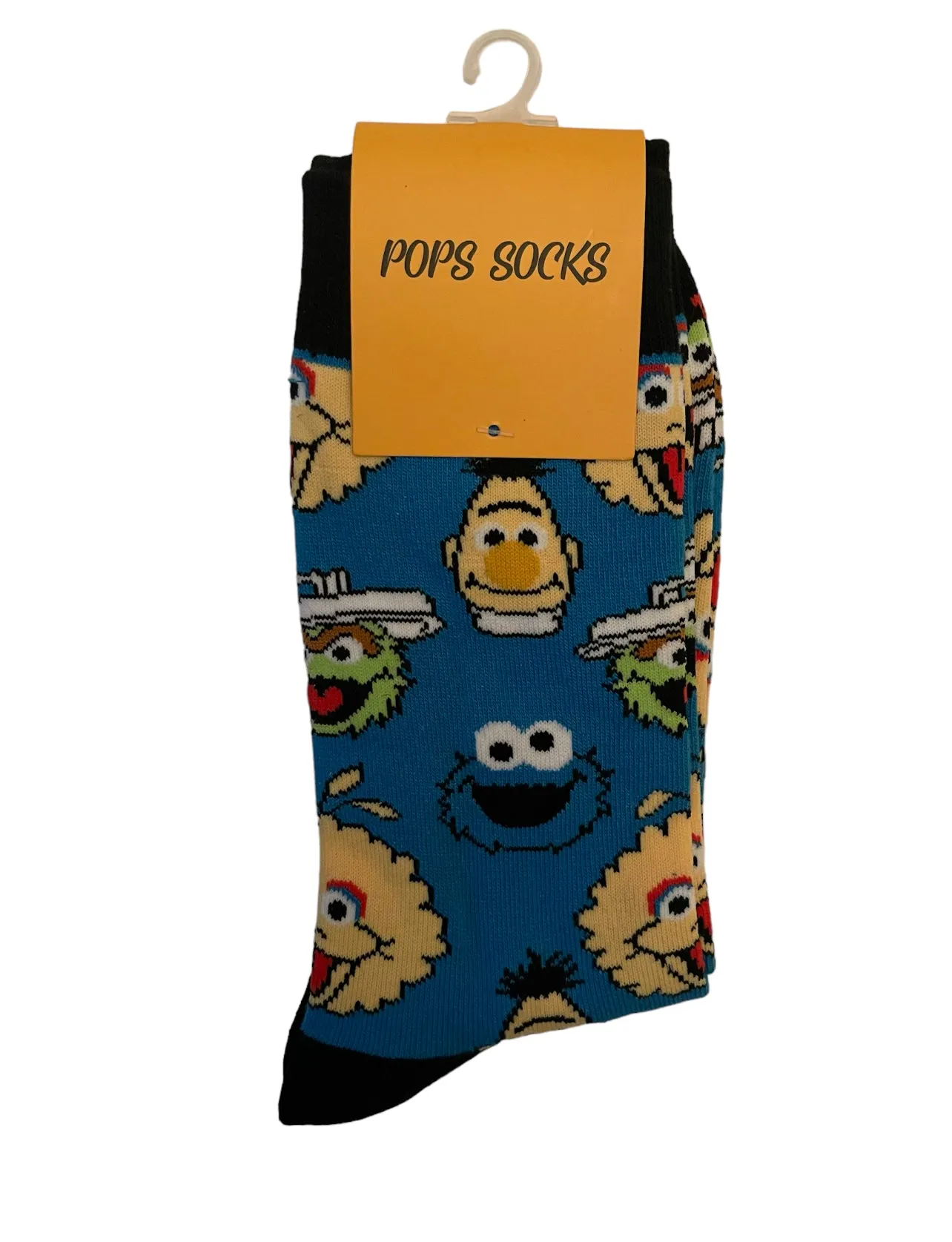 Sesame Street Characters Cartoon Socks, Fun Novelty Mens Crew Character Socks