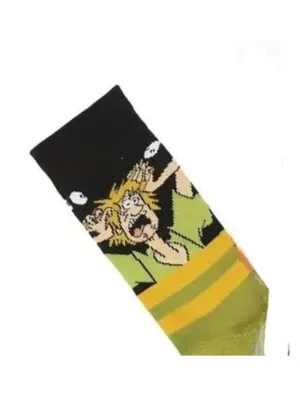 Shaggy Scooby Doo Cartoon Socks, Fun Novelty Mens Crew Character Socks