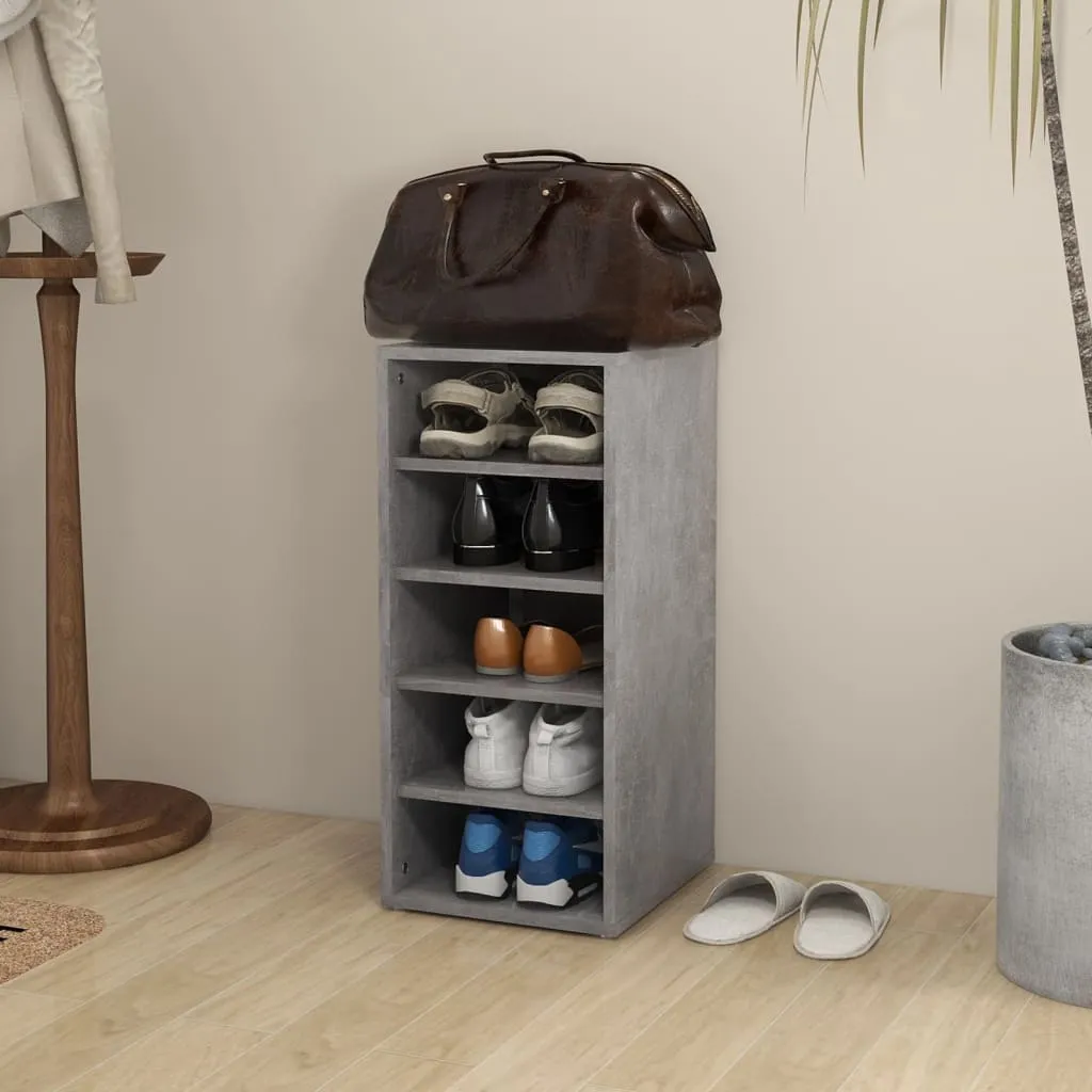 Shoe Cabinet Concrete Grey 31.5x35x70 cm Engineered Wood