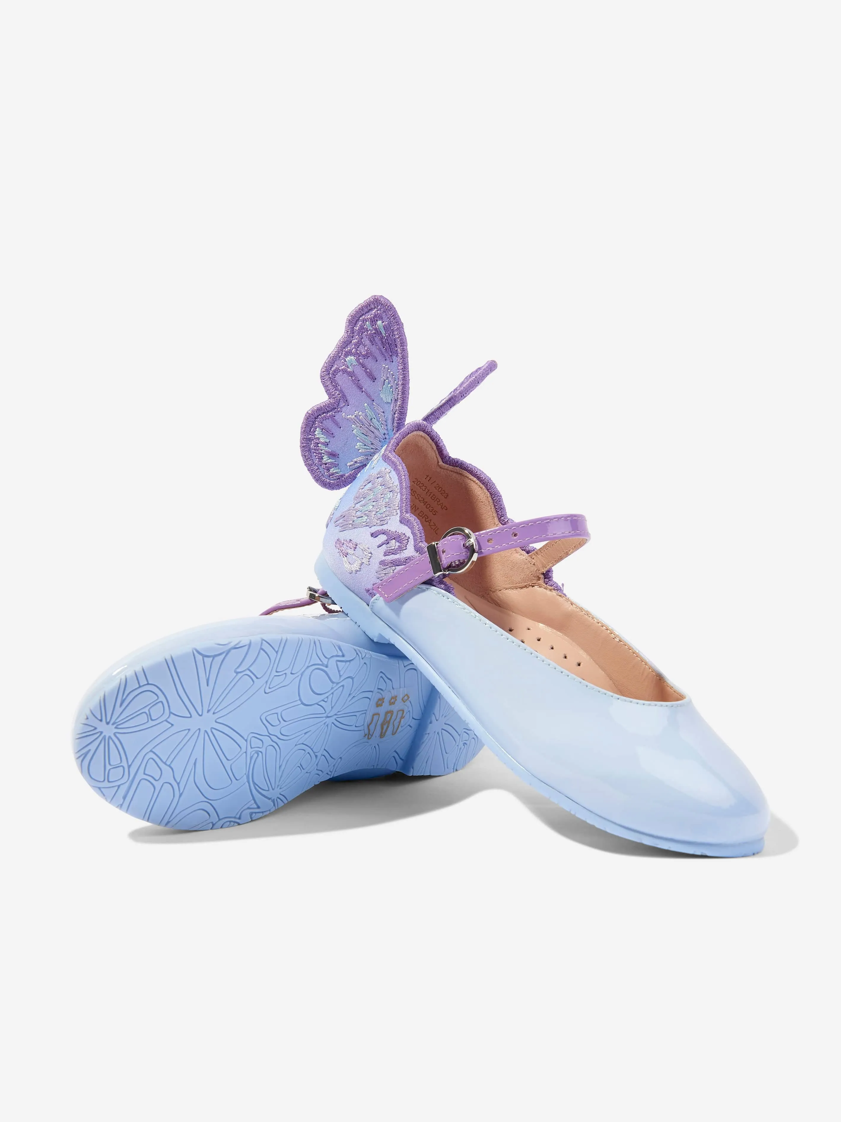 Sophia Webster Girls Leather Chiara Embroidery Shoes in Purple